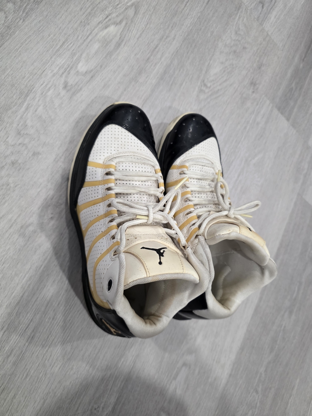 Jordan Men’s White and Black High-Top Basketball Shoes